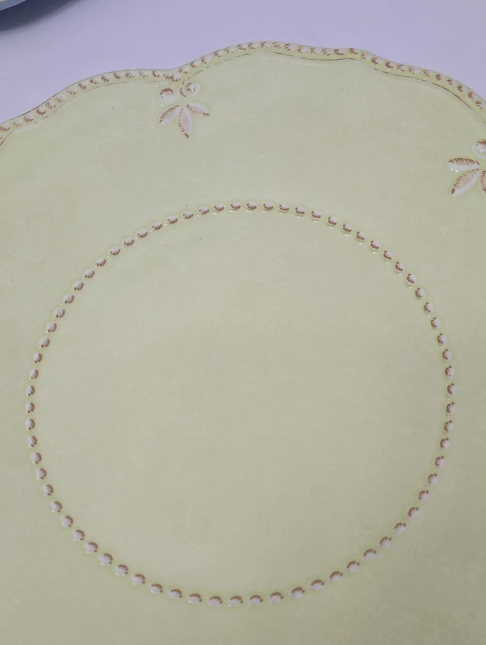Lenox Set Of 4 French Perle Melamine Dinner Plates Blue Green Raised Beaded